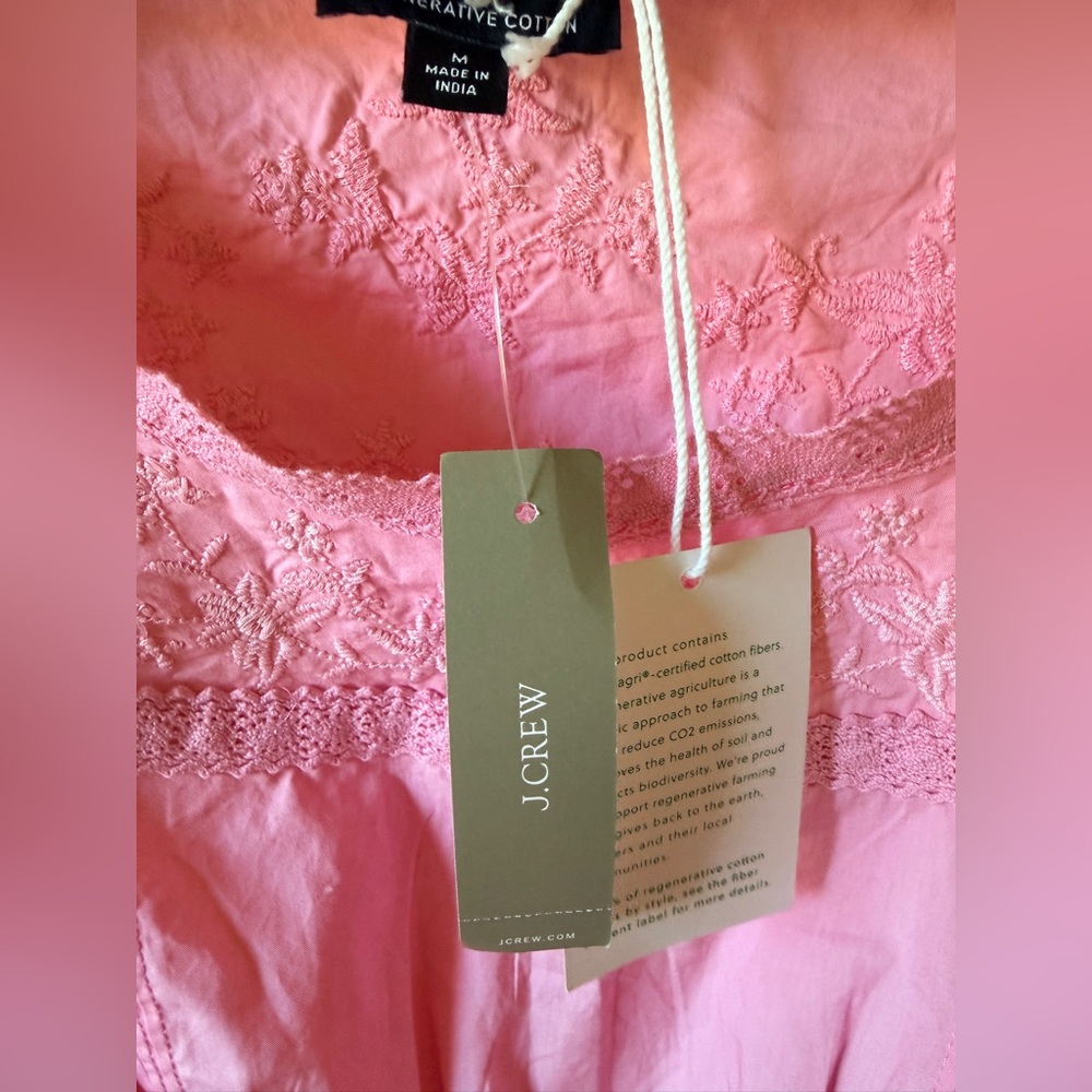 J. Crew Flutter-hem tank in cotton poplin Pink - Picture 5 of 7